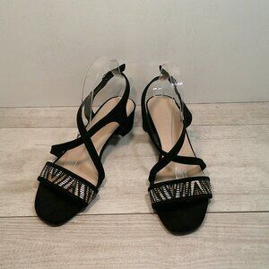 Lauren Blakwell Black Women's Casual Comfort Western Strappy Sandal Size 10